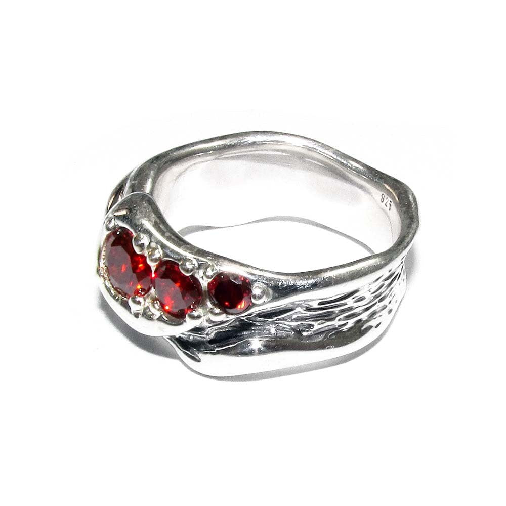 Statement Garnet ring 925 sterling silver size 7 1/2, Handmade ring, single copy, sterling silver, Garnet ring,  silver ring, red gemstone