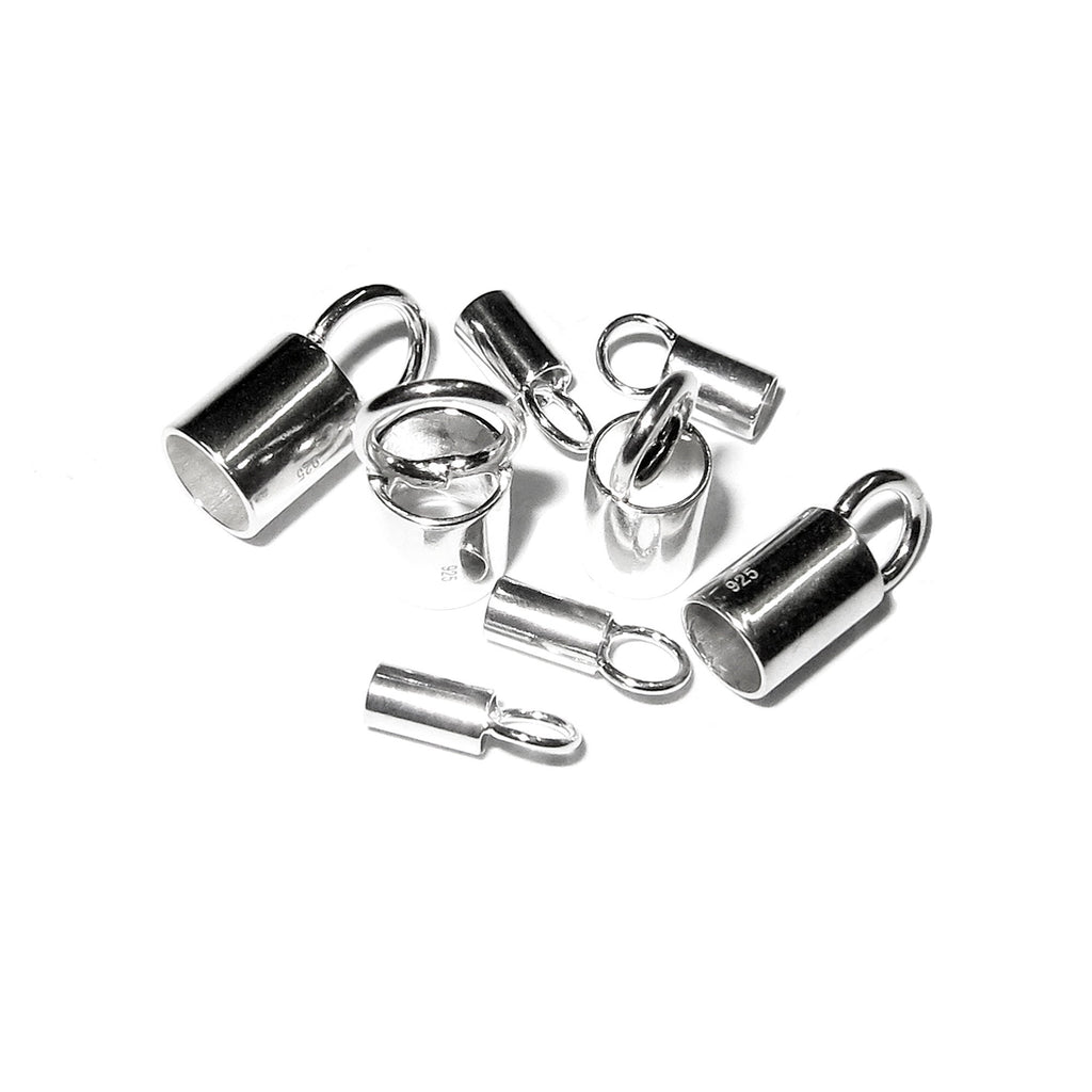 925 sterling silver Tube End Caps size 0.85-8.0 mm, silver end cap, end cap, Jewelry making, tube end caps, 925 silver - 1 pair (2 piece)