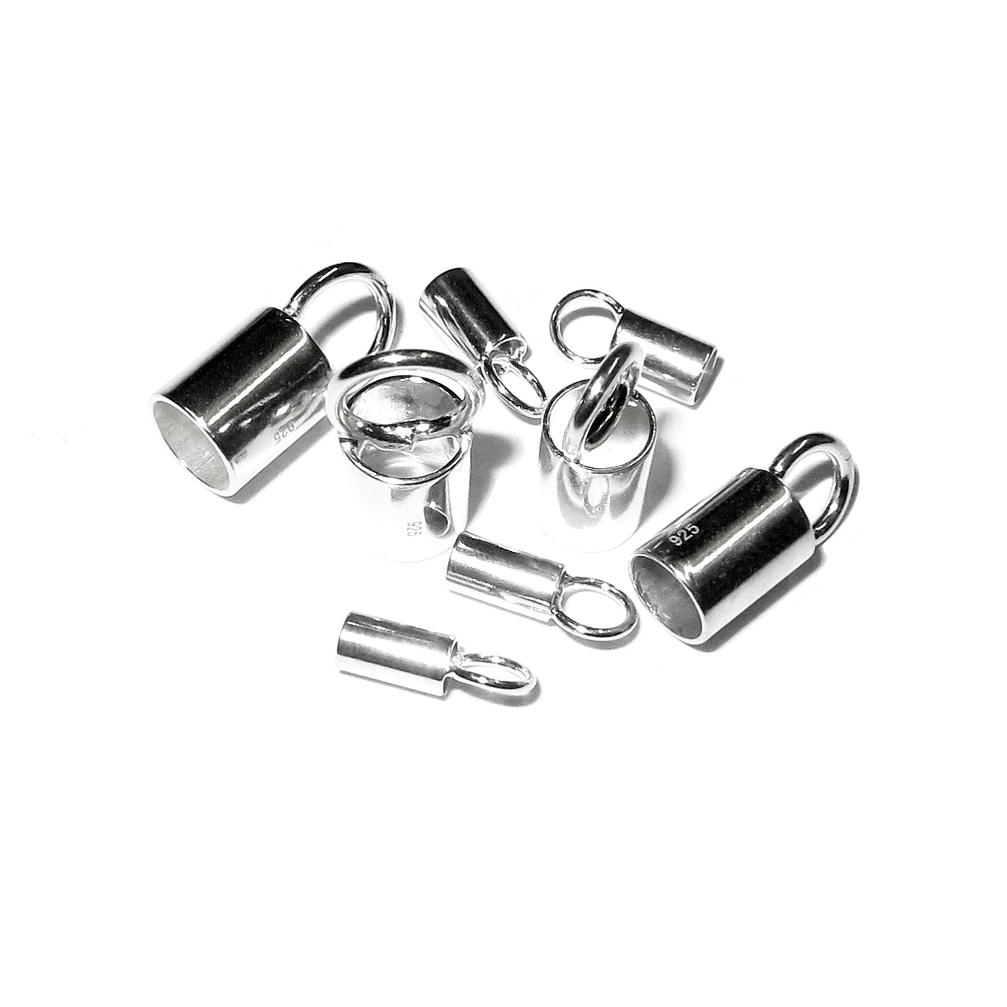925 sterling silver Tube End Caps size 0.85-8.0 mm, silver end cap, end cap, Jewelry making, tube end caps, 925 silver - 1 pair (2 piece)
