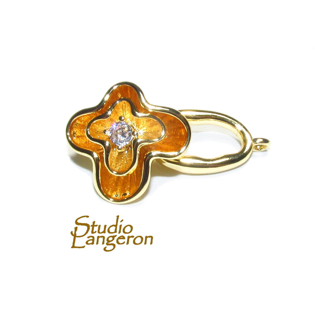 14K Yellow Gold Filled Hook and Eye Clasp: Decorative Jewelry Making