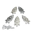 6 pcs/pkg Filigree Connector Antique Silver Tone, Silver tone, Charms, Connector, Nickel Free, Zinc Alloy Metal, Filigree link, Findings