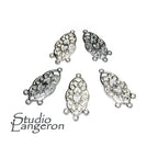 6 pcs/pkg Filigree Connector Antique Silver Tone, Silver tone, Charms, Connector, Nickel Free, Zinc Alloy Metal, Filigree link, Findings
