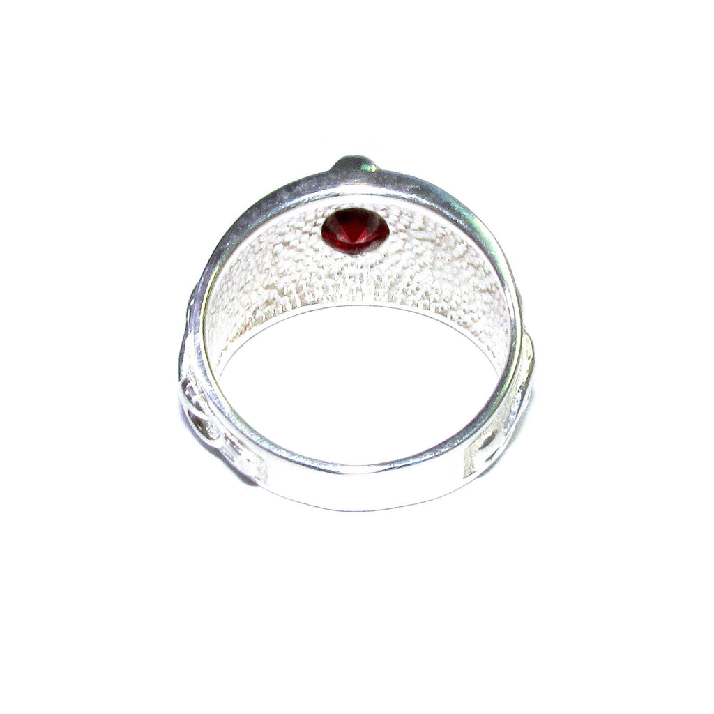 Statement Garnet ring 925 sterling silver size 8, Handmade ring, single copy, sterling silver, Garnet ring,  silver ring, red gemstone