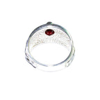 Statement Garnet ring 925 sterling silver size 8, Handmade ring, single copy, sterling silver, Garnet ring,  silver ring, red gemstone