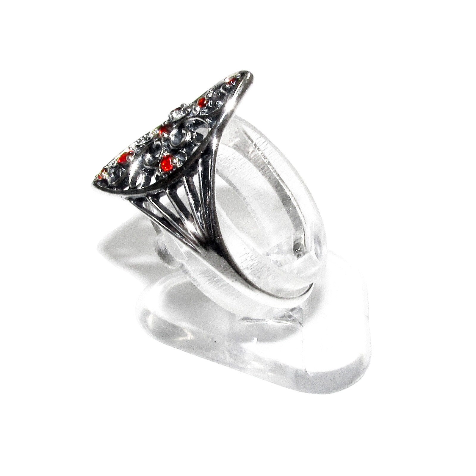 Statement Red topaz ring 925 sterling silver size 8, Handmade ring, single copy, 925 Silver ring, Red topaz, silver ring, gemstone, red ring
