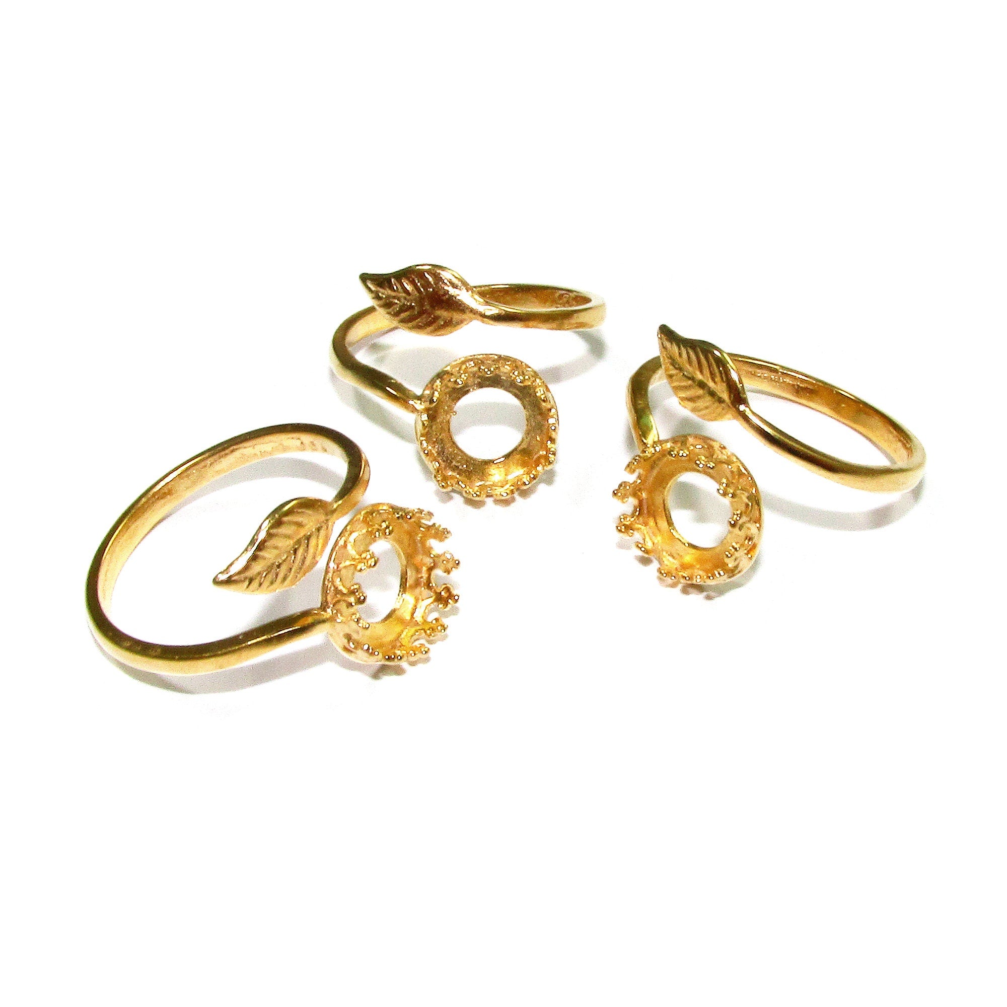 14K Yellow gold filled open blank ring with bezel cup 8 mm, base ring, Setting, bezel cup, ring gold filled, Jewelry making - 1 piece
