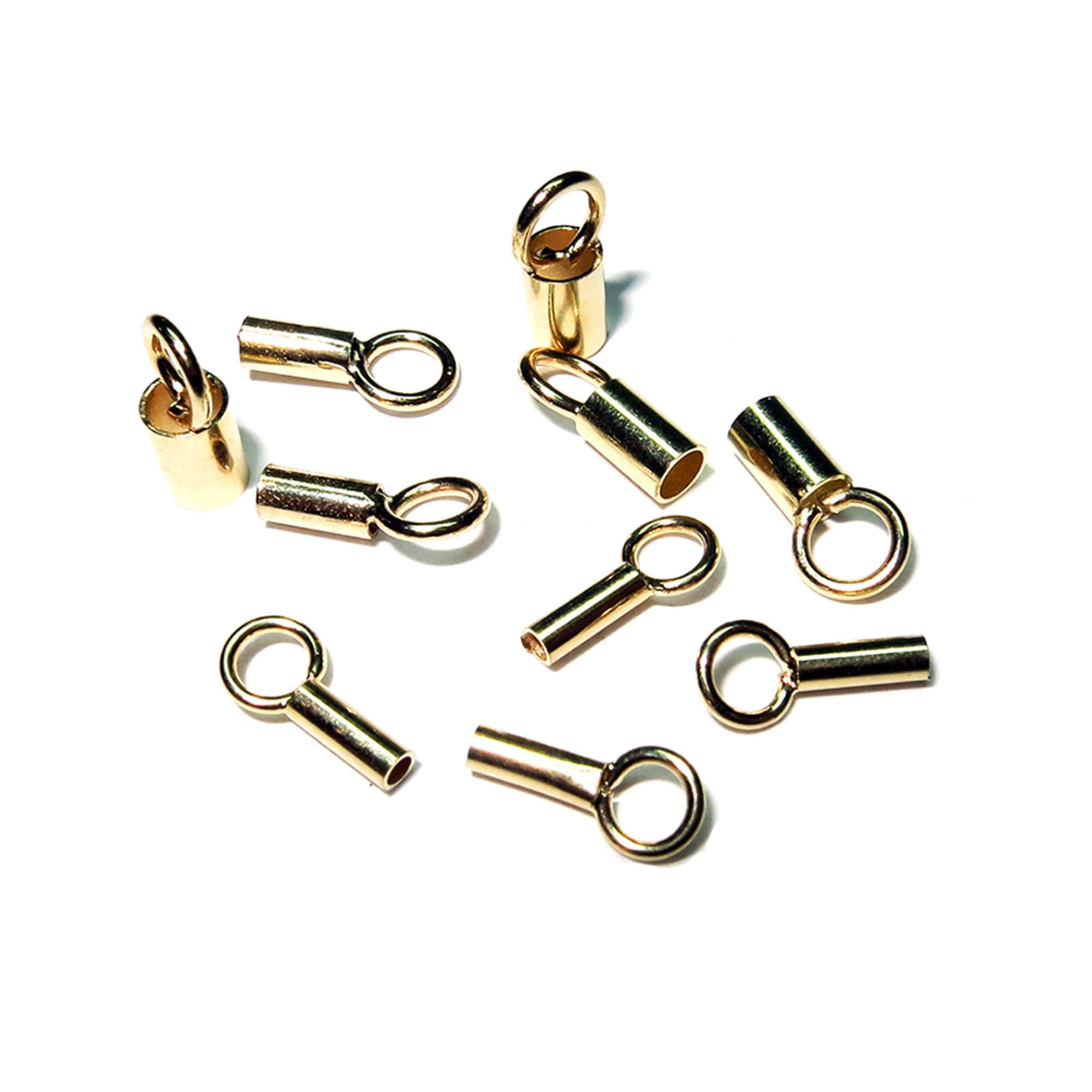 14K solid gold Tube End Caps size 1.0, 1.6, 2.1, 2.6, 3.2, 3.6, 4.5 mm, 14K Gold end caps, Jewelry making, Solid gold - 1 pair (2 piece)