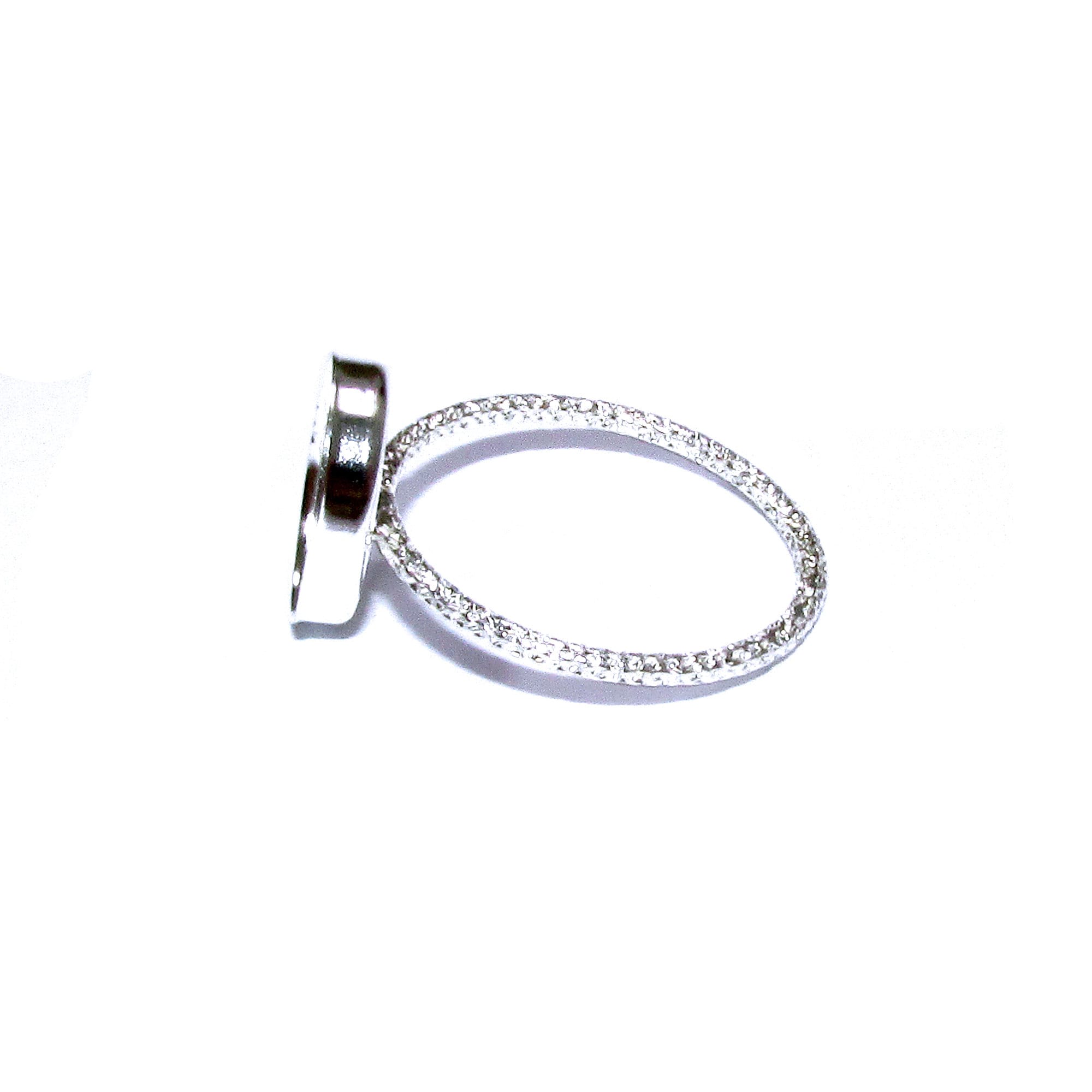925 Sterling silver Pattern sparkle blank ring with bezel cup 10x12mm size 4 - 11, Jewelry making, bezel cup, base ring, Setting - 1 piece