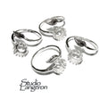 925 sterling silver shiny open blank ring with bezel cup 8 mm, silver ring, base ring, Jewelry making, setting, bezel cup, ring - 1 piece