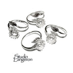 925 sterling silver shiny open blank ring with bezel cup 8 mm, silver ring, base ring, Jewelry making, setting, bezel cup, ring - 1 piece