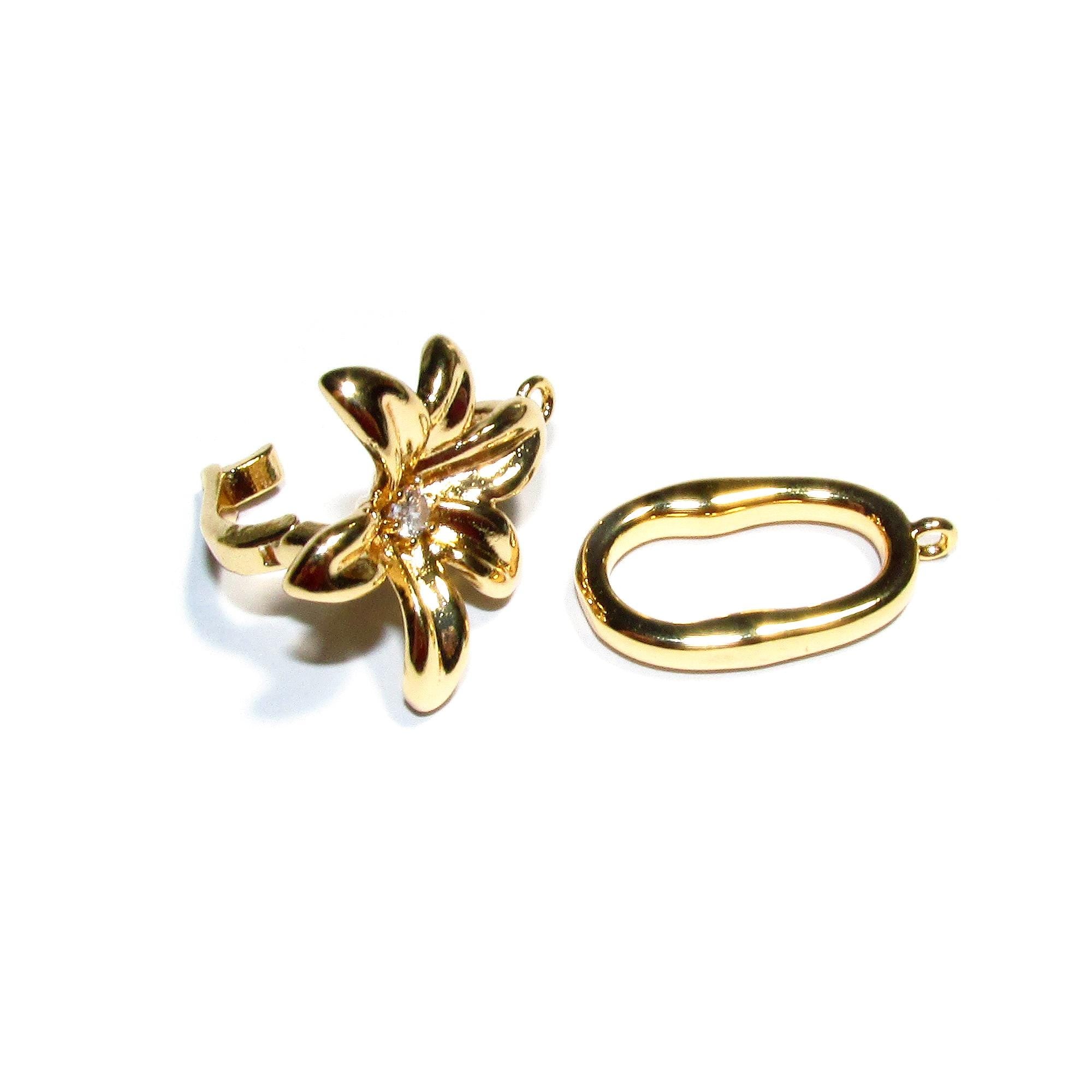 14K Yellow Gold Filled Hook and Eye Clasp: Decorative Jewelry Making