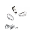 14K Solid white gold Snap-On medium 7.2x3.0 mm pendant Bail, Solid gold snap on Bail, Bail gold, Bail findings, Jewelry making - 1 piece