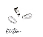 14K Solid white gold Snap-On medium 7.2x3.0 mm pendant Bail, Solid gold snap on Bail, Bail gold, Bail findings, Jewelry making - 1 piece