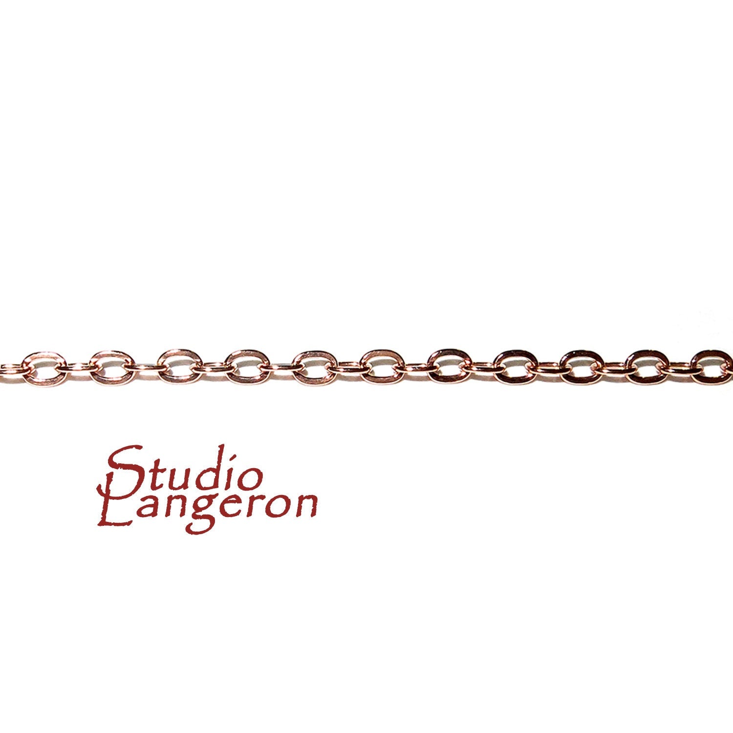 1.8 mm Rose gold filled oval cable chain, chain, gold filled chain, Gold filled chain oval, Rose gold filled, Jewelry making - 1 Ft (30 cm)
