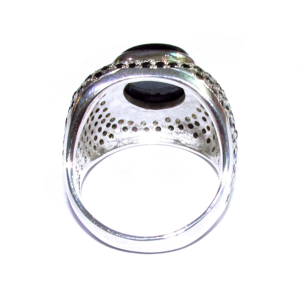 Black onyx man ring 925 sterling silver size 9 1/2, Handmade ring, single copy, sterling silver, natural onyx, man ring, black gemstone
