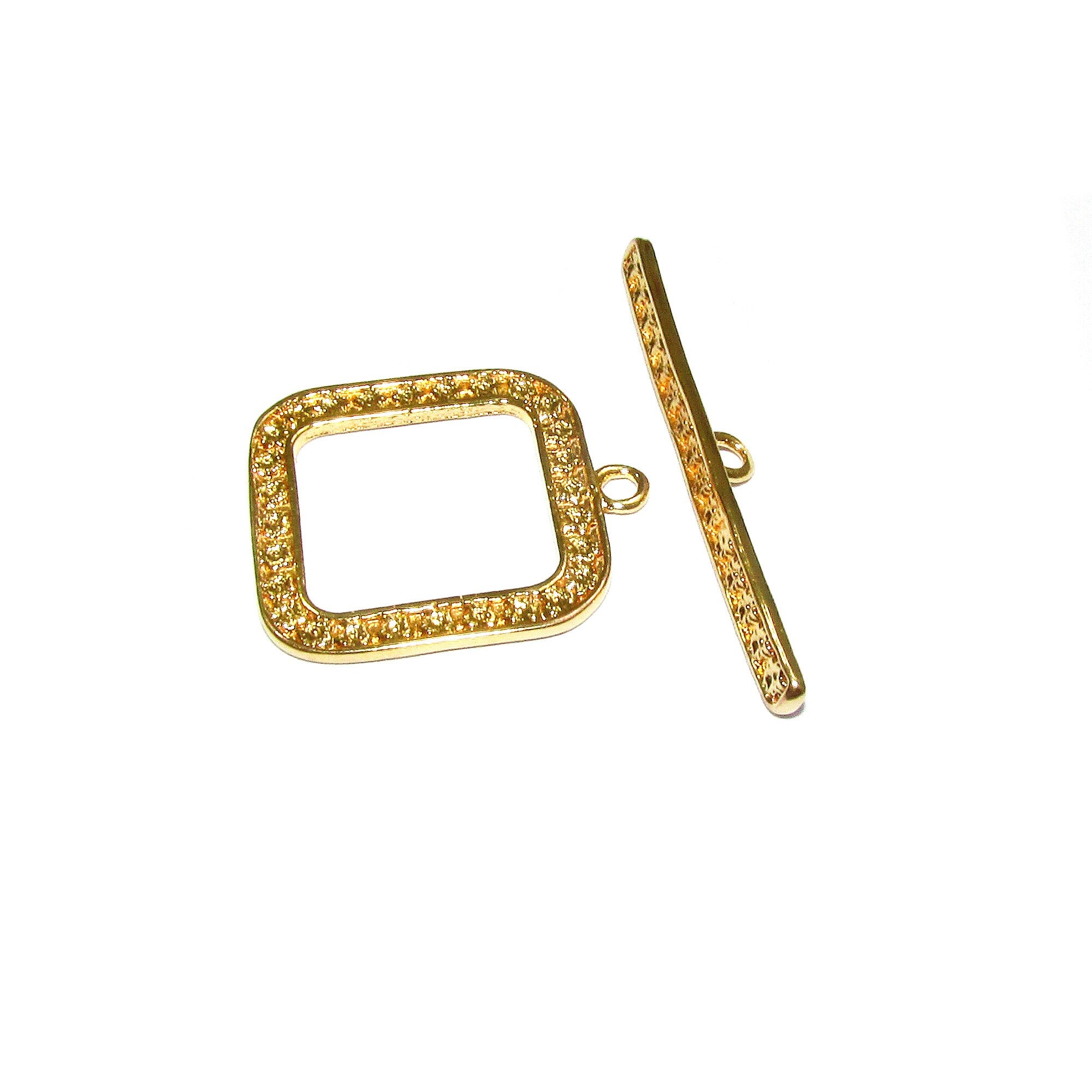14K Yellow Gold filled square Toggle Clasp size 19.5x19.5 mm, Gold Filled Toggle clasp, Jewelry making, Gold Filled, Clasp toggle - 1 piece