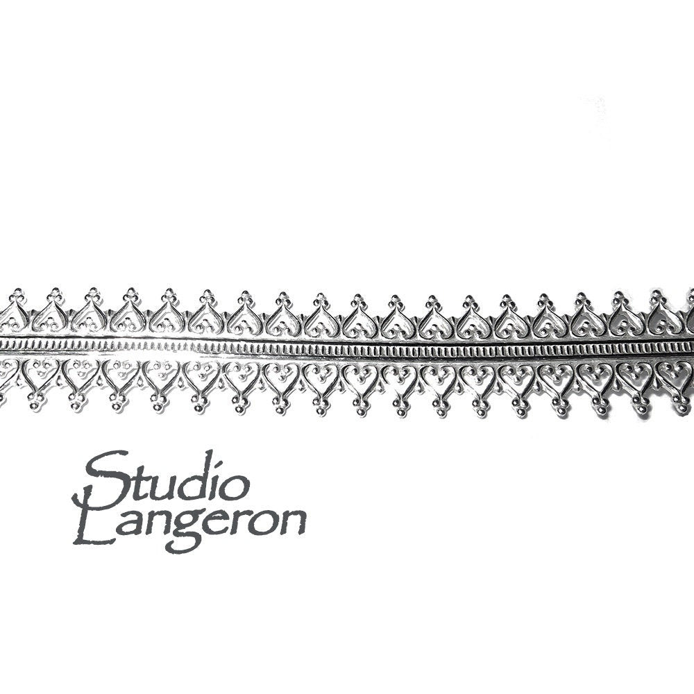 935 Argentium Silver Bezel wire, Gallery wire, Gallery ribbon, Gallery pattern, Jewelry making, Setting, Silver wire - 4 inch (10 cm)