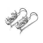 925 sterling silver blank earrings with oval bezel cup size 8x10-13x18mm, model 1231, Jewelry making, Setting, bezel cup - 1 pair (2 pieces)