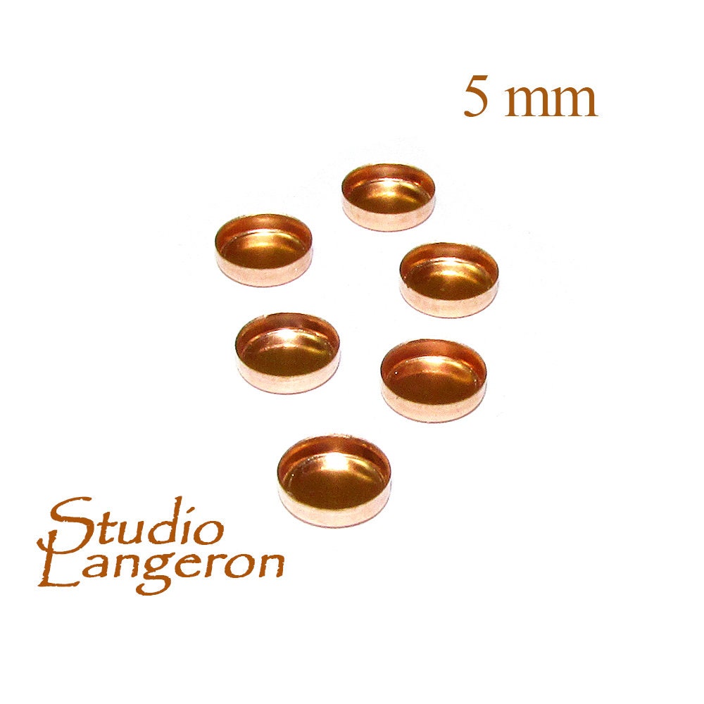 10 pcs size 5.0 mm 14K Rose gold filled round Bezel Cup, Bezel cup, Round bezel cups, Rose gold filled, Jewelry making, Setting, Mounting