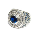 Statement blue topaz ring 925 sterling silver size 8 1/2, Handmade ring, single copy, 925 sterling silver, Natural topaz, Silver ring