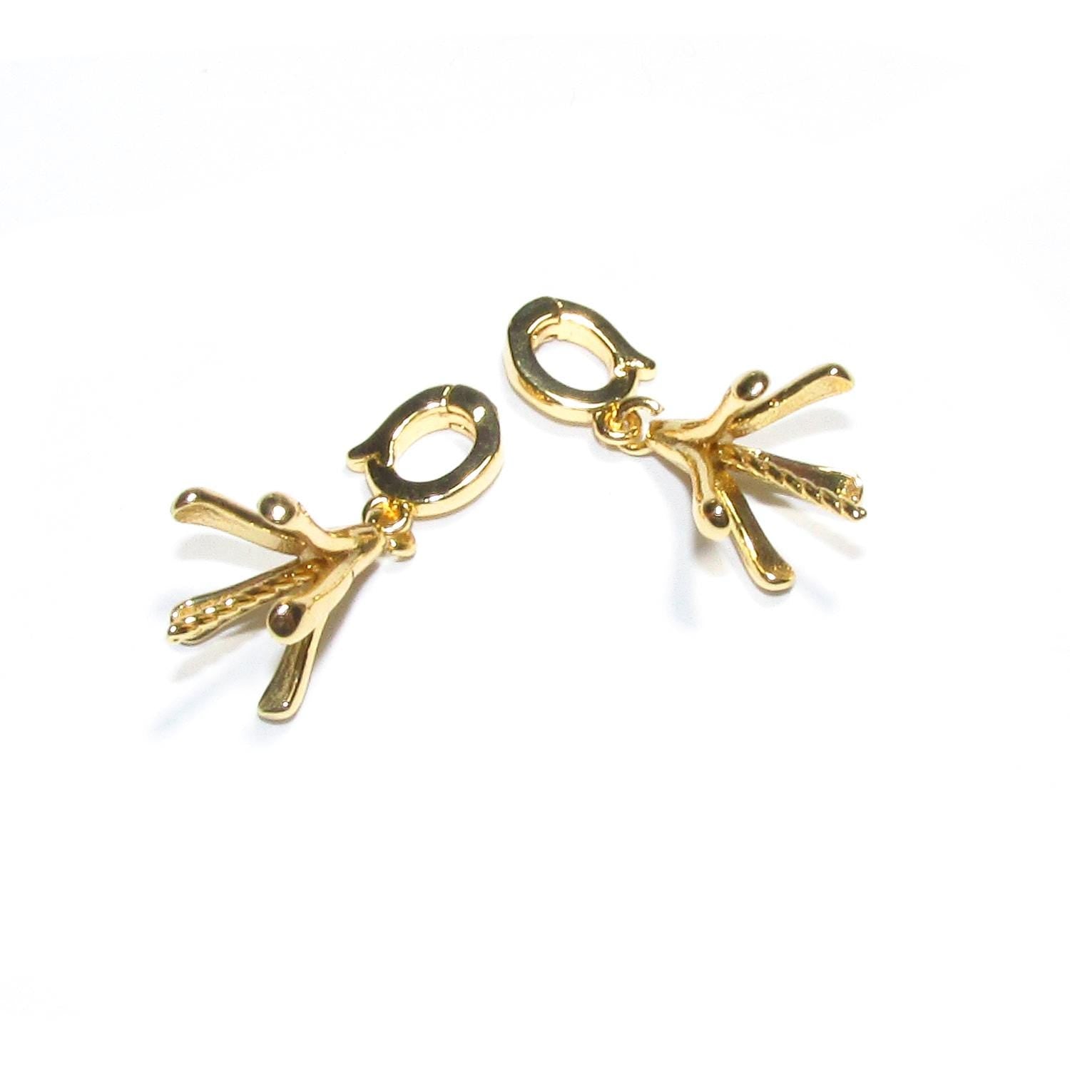 14K Yellow Gold Filled Large Bails Connectors For Jewelry, Pearl Component Mounting - 1 piece