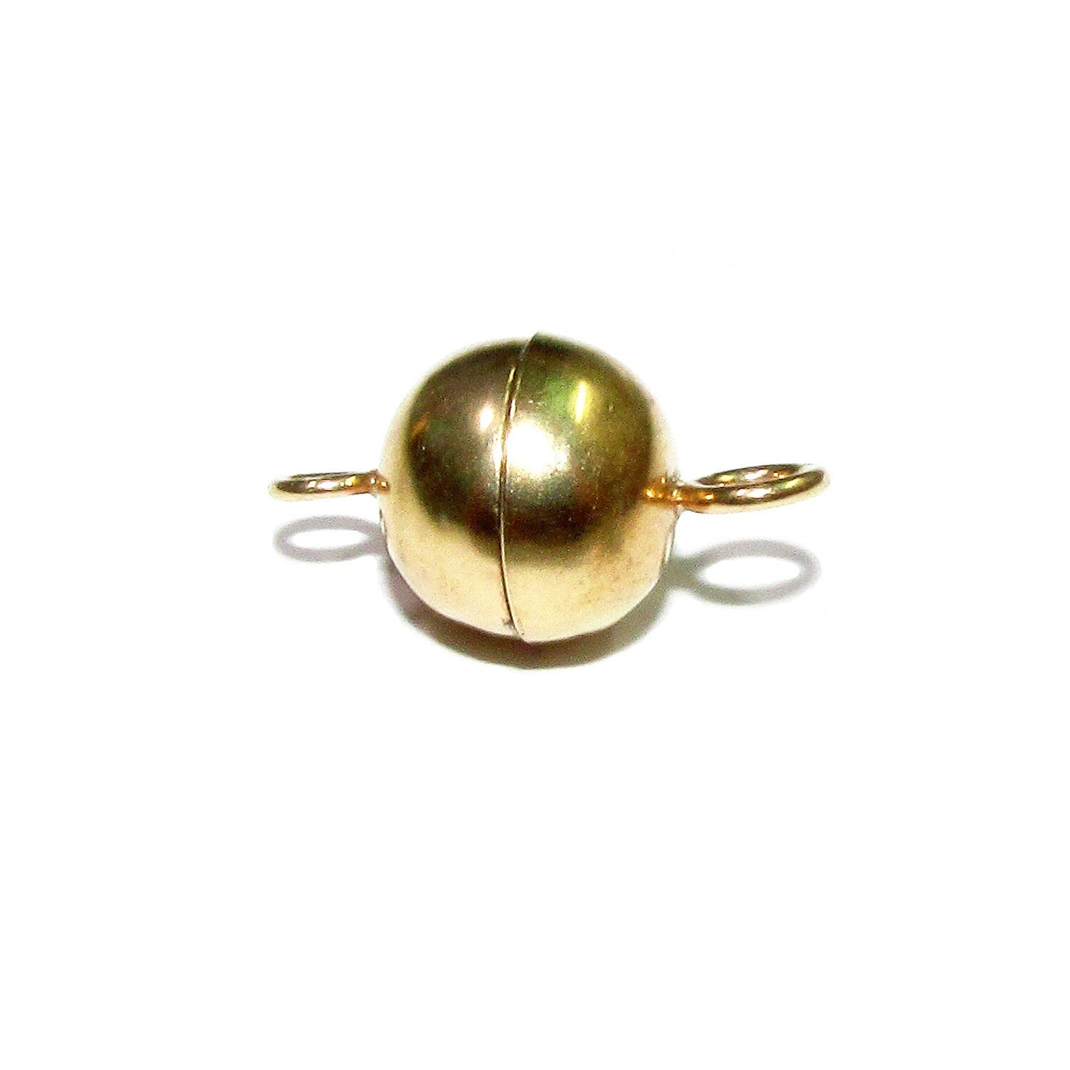 14K Yellow gold filled round Magnetic Clasps size 5 mm, Magnetic clasps, Jewelry making, Clasp findings, Gold filled clasp - 1 piece