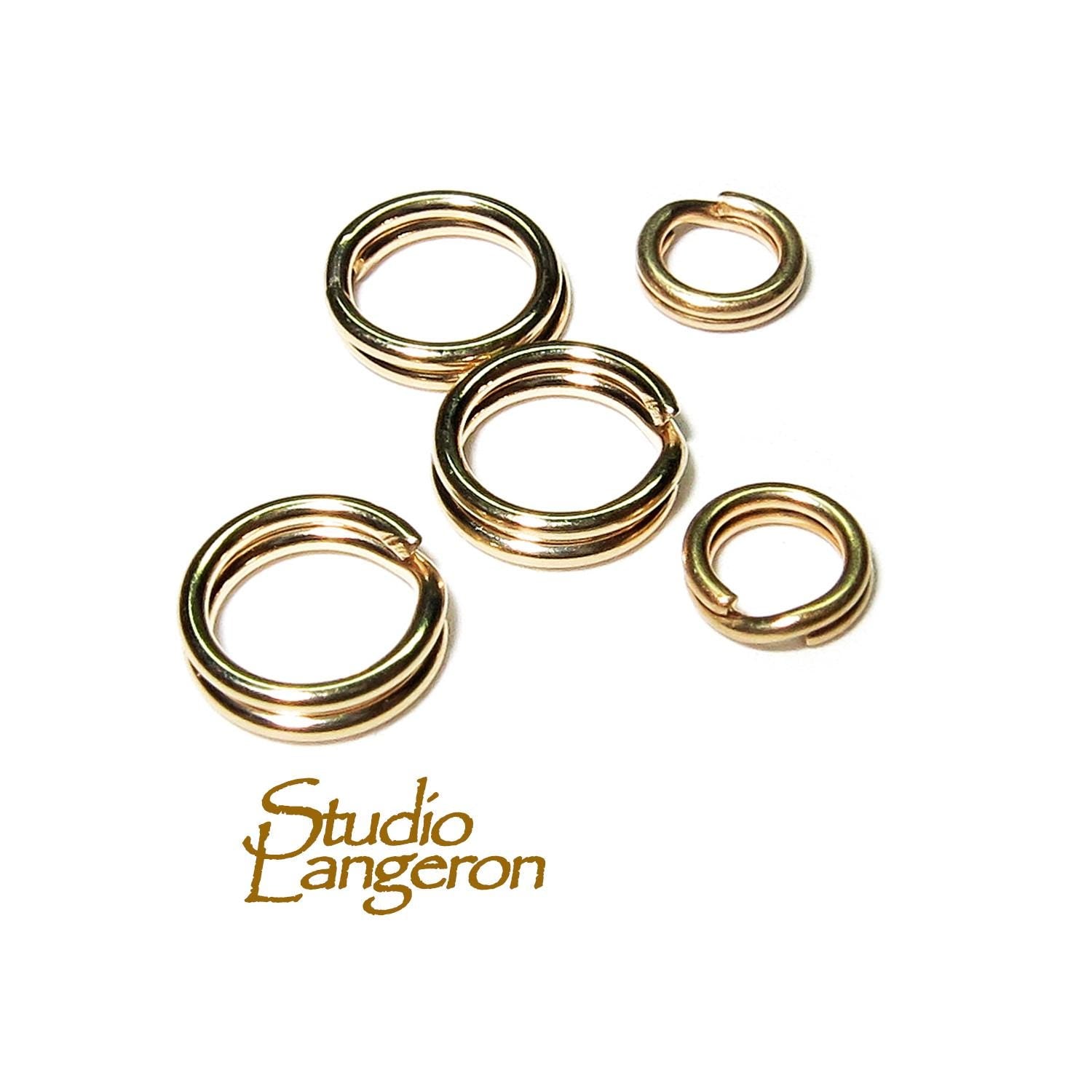 14K Solid gold Split ring size 3.5, 4.5, 5.5 mm, 14K Solid gold, Gold Split ring, Solid gold ring, Jewelry making - 1 piece