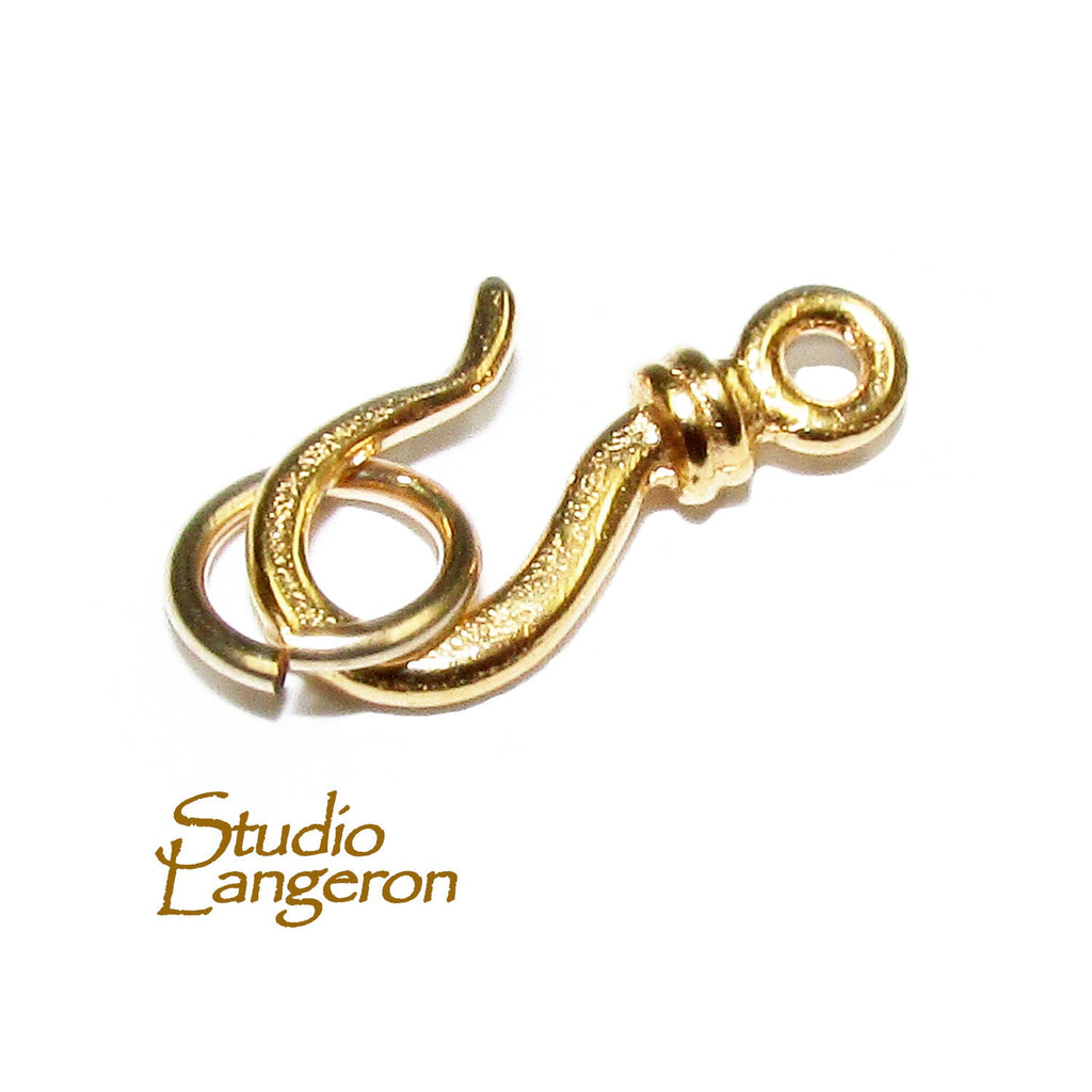 14K Yellow Gold filled Small Hook Eye Clasps, Hook Eye clasp, Jewelry making, Clasp findings, 14K Gold Filled clasp, Gold Filled - 1 piece