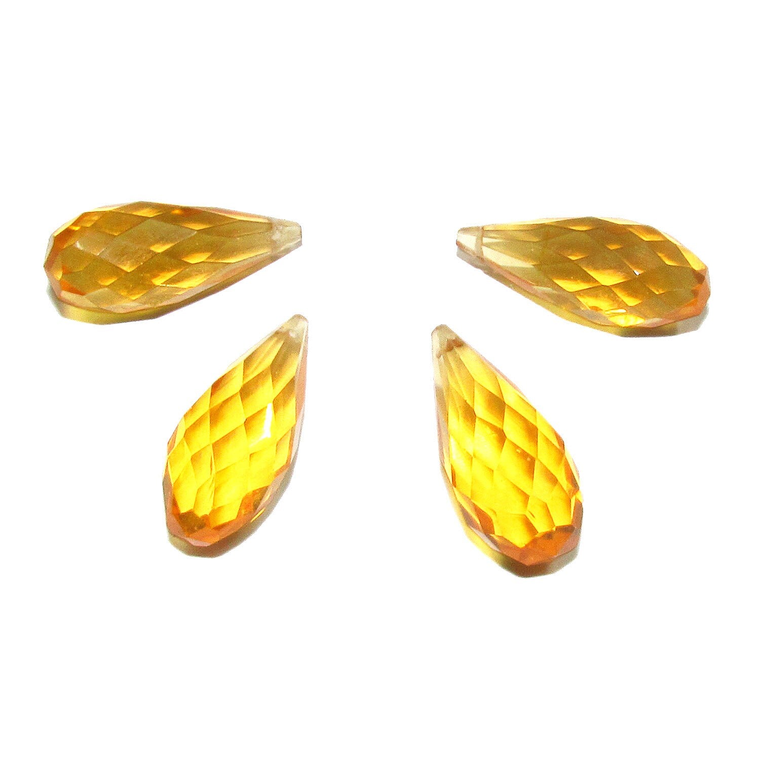 Natural Citrine Teardrop faceted Beads size 20x8 mm, Citrine Gemstone, Jewelry making, Natural Gemstone Teardrop beads - 1 piece