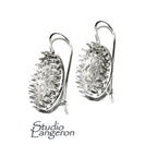 13x18 mm size 925 sterling silver blank earrings with bezel cup, Jewelry making, Setting, bezel cup, Base earrings - 1 pair (2 pieces)