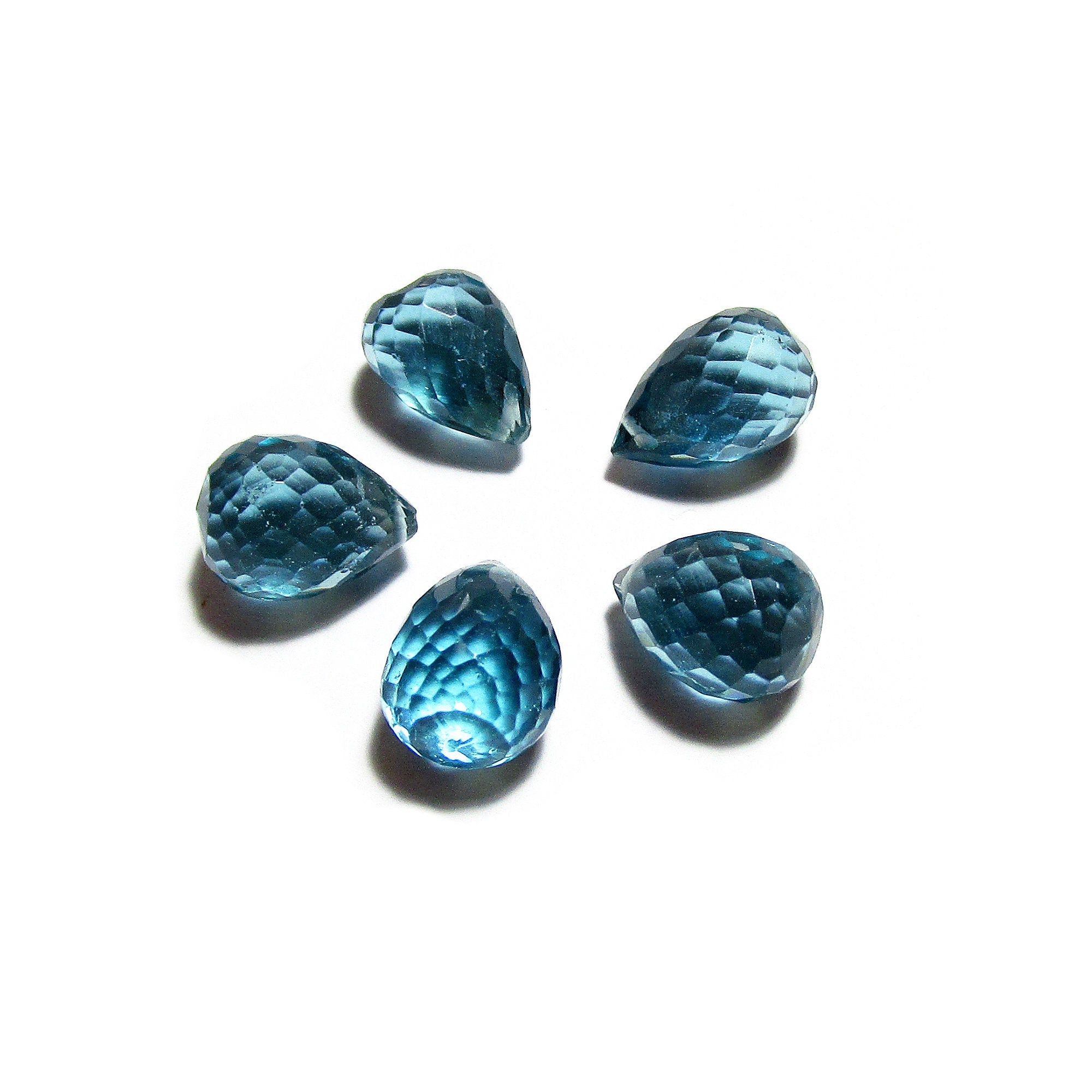 Natural London Blue Topaz Teardrop faceted Beads size 12x7mm, Blue Topaz Gemstone, Jewelry making, Natural Gemstone Teardrop beads - 1 piece