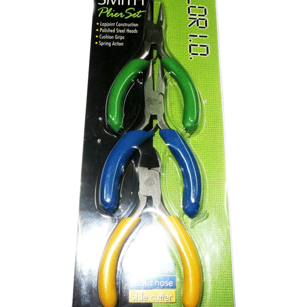 Color ID 3-piece Mini Plier set for Jewelry Making PL3MINI, BeadSmith, Length 76 mm (3.0 inch), Jewelry making  - 1 piece