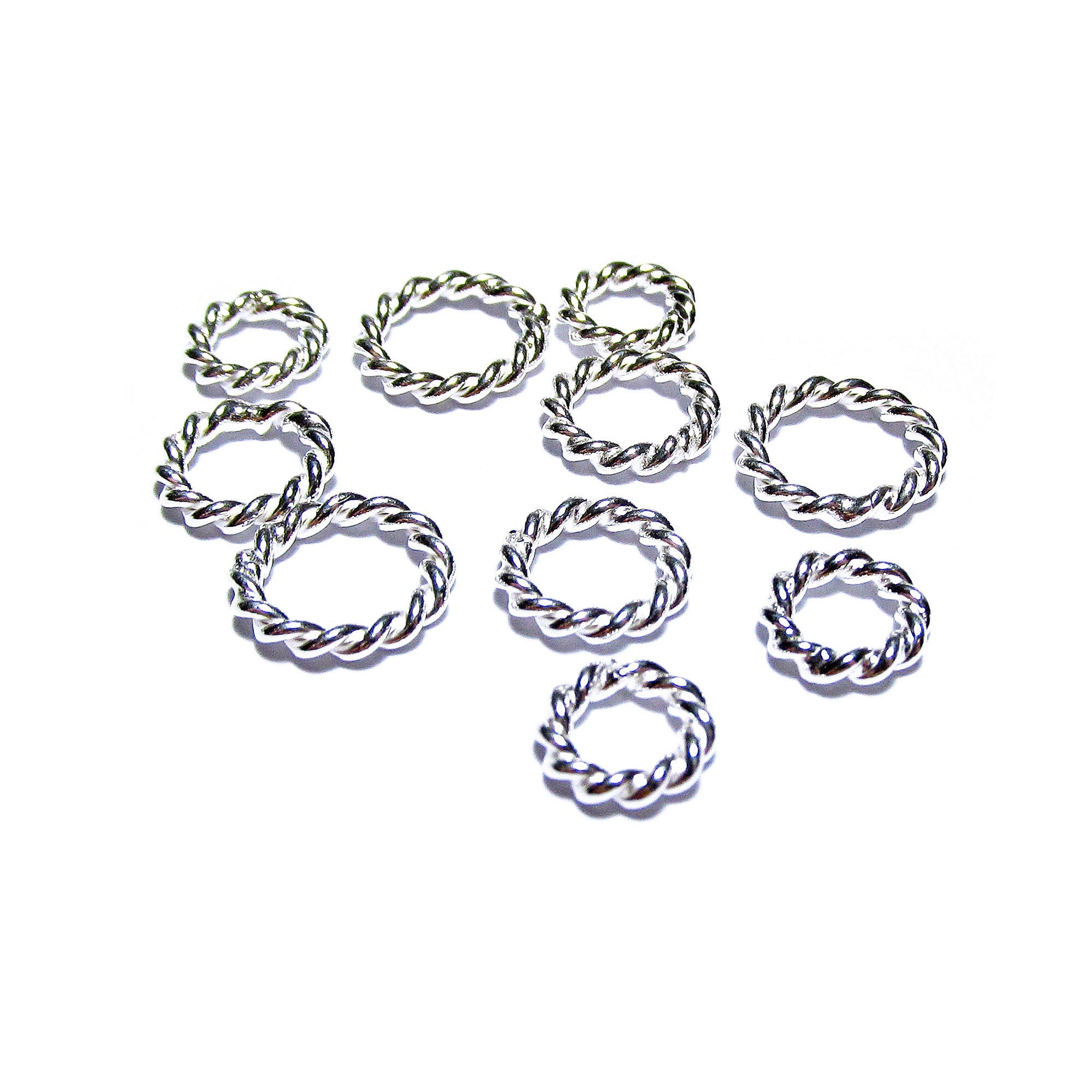925 Sterling Silver closed Rings twist wire 1.3 mm, Inside Diameter 3.4, 4.4, 5.4 mm, Closed ring, Jewelry making, Rope-Style Ring - 1 piece