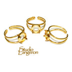 14K Yellow gold filled open blank ring with bezel cup 8 mm, base ring, Gold filled, bezel cup, ring gold filled, setting, ring - 1 piece
