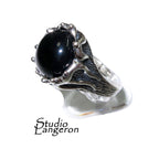 Black onyx ring 925 sterling silver size 8 1/2, Handmade ring, single copy, 925 sterling silver, Black onyx, silver ring, gemstone - 1 piece