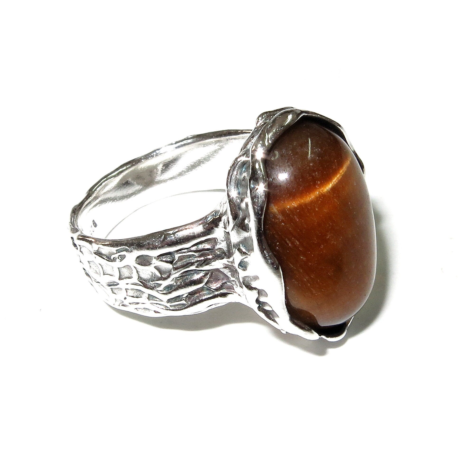 Statement Agate ring 925 sterling silver size 7 1/2, handmade ring, Brazilian Agate, single copy, Agate silver ring, gemstone - 1 piece