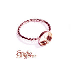 14K Rose gold filled twisted blank ring with bezel cup 8mm size 4, 5, 6, 7, 8, 9, 10, 11, Jewelry making, Mounting ring, bezel cup - 1 piece