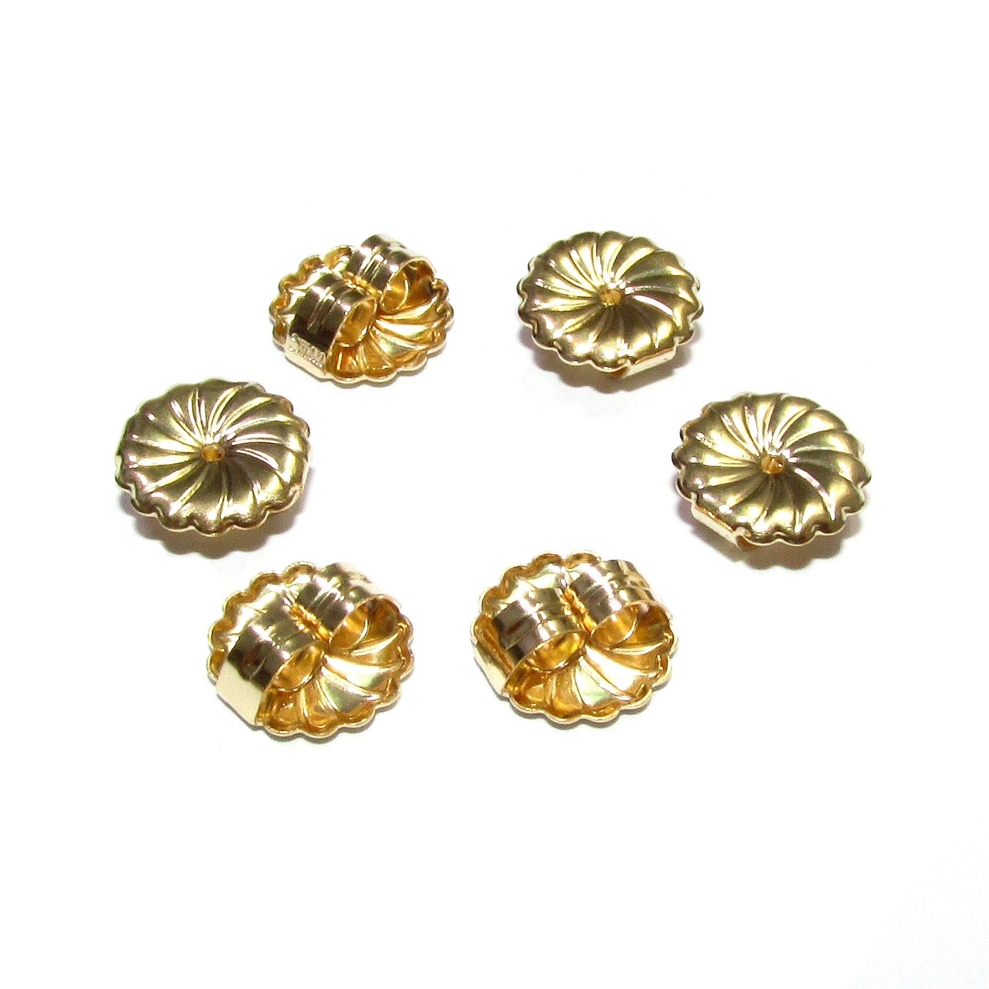 14K Gold Filled Friction Large Ear Nuts, Butterfly Earring Backs, Earring components, Jewelry making, Yellow gold filled - 1 pair (2 pieces)