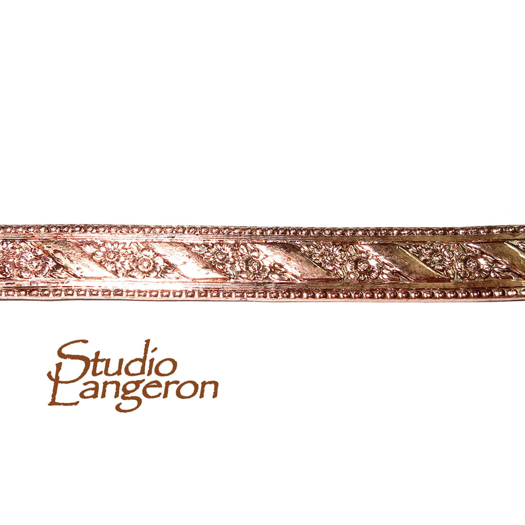 Natural Copper Bezel wire, Gallery wire, Gallery ribbon, Gallery pattern, Natural Copper, Wire, Jewelry making, Setting - 4 inch (10 cm)