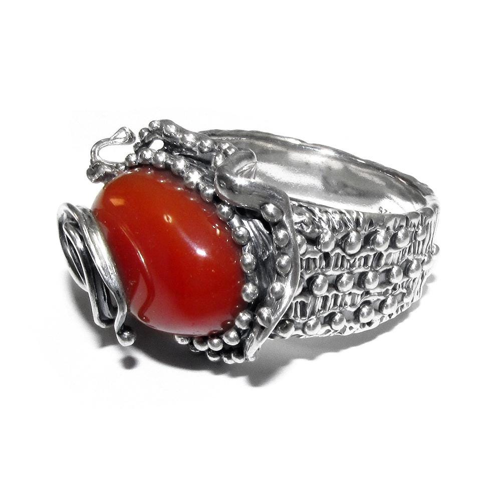 Statement Agate ring 925 sterling silver size 9 1/2, handmade ring, single copy, sterling silver, natural Agate, silver ring, Agate ring