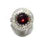 Statement Garnet ring 925 sterling silver size 8, Handmade ring, single copy, sterling silver, Garnet ring,  silver ring, red gemstone