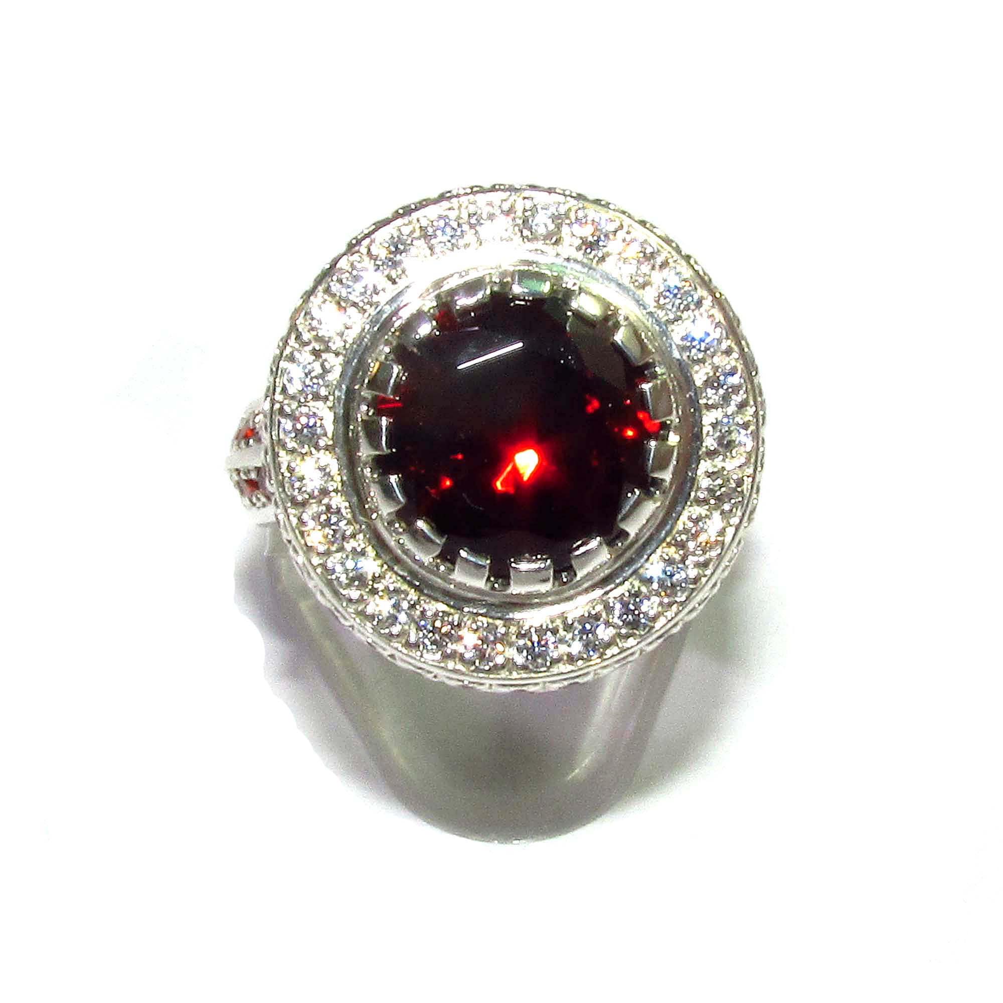 Statement Garnet ring 925 sterling silver size 8, Handmade ring, single copy, sterling silver, Garnet ring,  silver ring, red gemstone