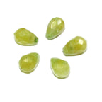 Natural jade Teardrop faceted half drilled Beads size 10x6 mm, Natural jade beads, Matched Half Drilled Beads, Jewelry making - 1 piece