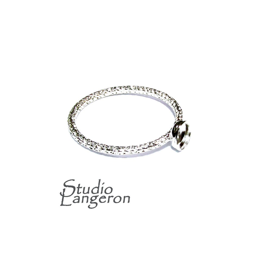 925 sterling silver blank ring with bezel cup 4 mm size 4, 5, 6, 7, 8, 9, 10, 11, bezel cup, base ring, Jewelry making, Setting - 1 piece