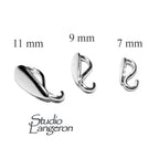 925 Sterling Silver Teardrop Pendant Bails with Hidden Loop size 7, 9, 11 mm, sterling silver Bail, Jewelry making, Bail finding - 1 piece