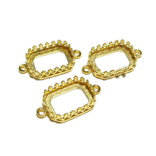 14K Gold Filled Octagon Bezel Cup: 10x14mm Blank Pendant Setting