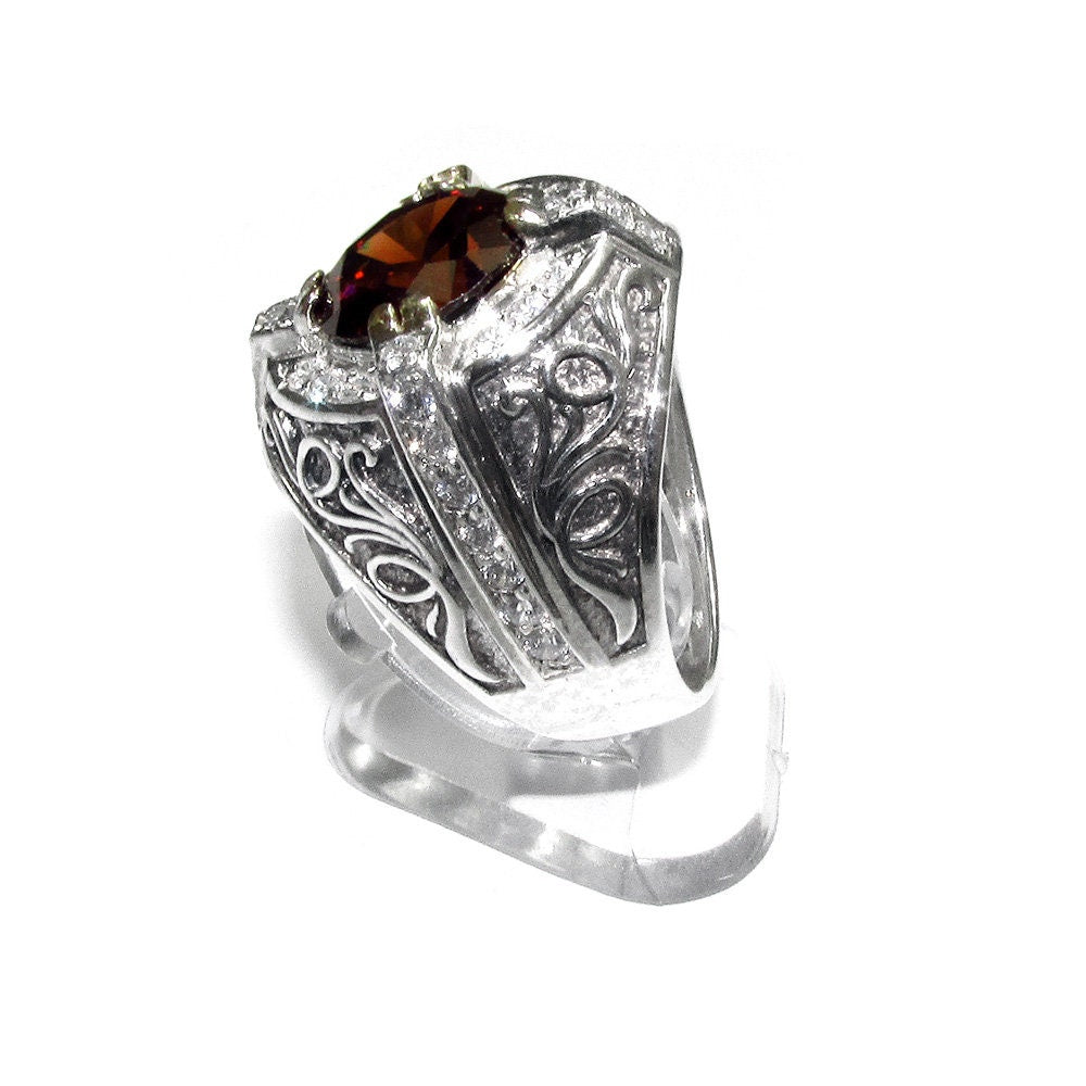 Statement Garnet ring 925 sterling silver size 9, Handmade ring, single copy, sterling silver, Garnet ring,  silver ring, red gemstone