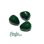 Natural African emerald Teardrop faceted half drilled Beads size 16x12 mm, Natural emerald, Half Drilled Beads, Jewelry making - 1 piece