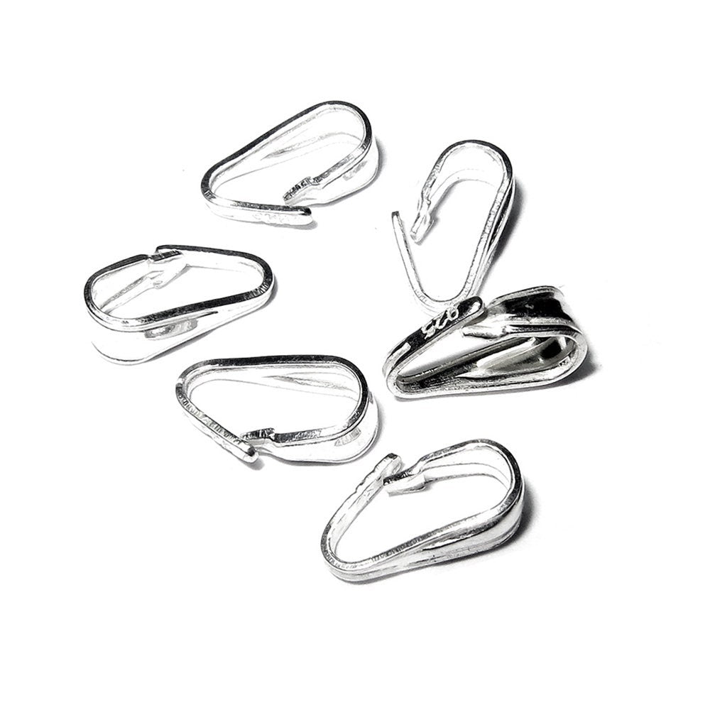 925 Sterling silver small Snap-On Pendant Bail size 5.5x2.0 mm, sterling silver Snap-On Bail, Jewelry making, Bail findings - 1 piece