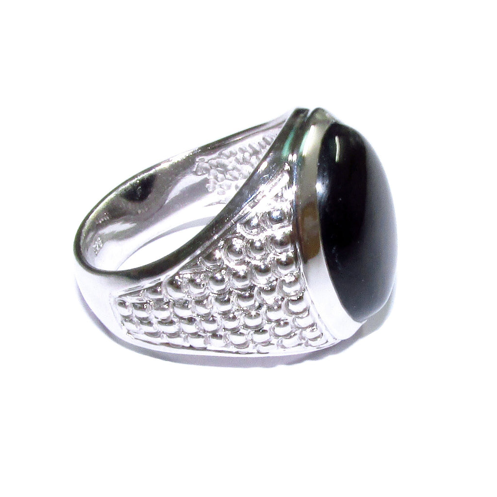 Black onyx ring 925 sterling silver, size 9, Handmade ring, single copy, 925 sterling silver, Black onyx, silver ring, gemstone - 1 piece